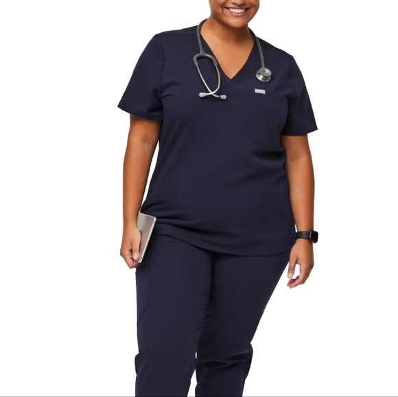 Figs Catarina scrub top navy large - Picture 2 of 8